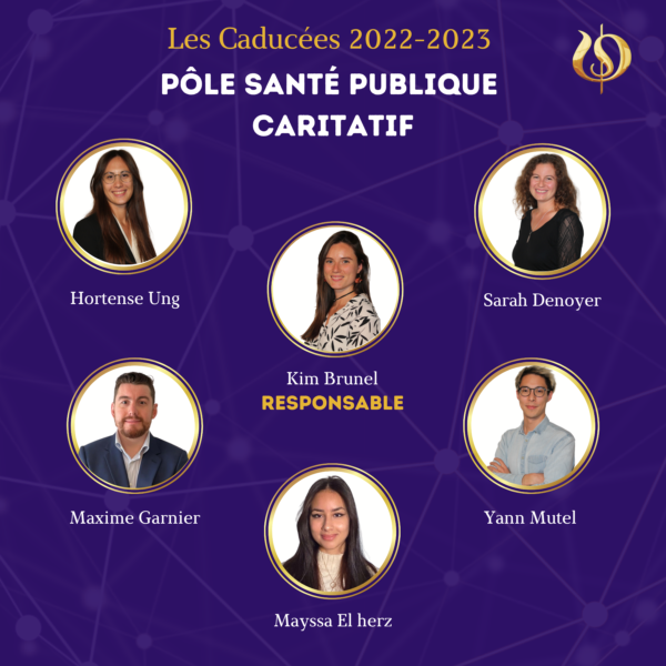 Le pôle Santé Publique se divise en deux entités: sensibilisation & caritatif. L’objectif du pôle est double, d’une part sensibiliser les étudiants des campus à différents enjeux de santé publique tout au long de l'année, et d’autre part organiser un gala de charité, cette première édition portant sur la santé de la femme.